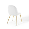 Scoop Gold Stainless Steel Leg Performance Velvet Dining Chair by Modway| White