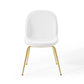 Modway Scoop Performance Velvet Side Gold Stainless Steel Metal Base in White Dining Chair MDY-EEI-3548-WHI