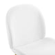 Scoop Gold Stainless Steel Leg Performance Velvet Dining Chair by Modway| White