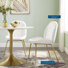 Scoop Gold Stainless Steel Leg Performance Velvet Dining Chair by Modway| White