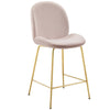 Scoop Gold Stainless Steel Leg Performance Velvet Counter Stool - No Shipping Charges