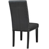 Modway Parcel Modern Faux Leather Upholstered Two Dining Chairs with Nailhead Trim in Black MDY-EEI-3553-BLK