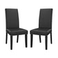 Modway Parcel Modern Faux Leather Upholstered Two Dining Chairs with Nailhead Trim in Black