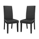 Modway Parcel Modern Faux Leather Upholstered Two Dining Chairs with Nailhead Trim in Black
