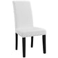 Modway Parcel Modern Faux Leather Upholstered Parsons Four Dining Chairs in White MDY-EEI-3554-WHI