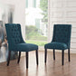 Modway Baronet Modern Tufted Upholstered Fabric Parsons Two Kitchen and Dining Room Chairs in Azure MDY-EEI-3557-AZU