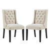 Modway Baronet Modern Tufted Upholstered Fabric Parsons Two Kitchen and Dining Room Chairs in Beige