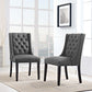 Modway Baronet Modern Tufted Upholstered Fabric Parsons Two Kitchen and Dining Room Chairs in Gray MDY-EEI-3557-GRY