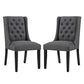 Modway Baronet Modern Tufted Upholstered Fabric Parsons Two Kitchen and Dining Room Chairs in Gray