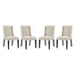 Modway Baronet Button Tufted Fabric, Dining Chair - Set of 4, Beige