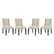 Modway Baronet Button Tufted Fabric, Dining Chair - Set of 4, Beige