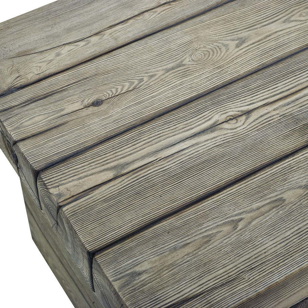 Manteo Rustic Coastal Outdoor Patio Side Table by Modway| Gray