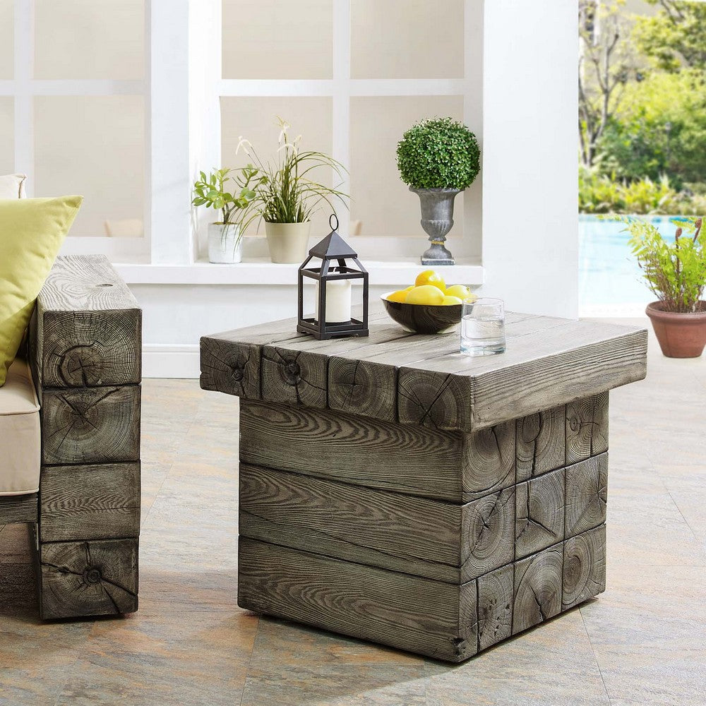 Manteo Rustic Coastal Outdoor Patio Side Table - No Shipping Charges
