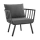 Modway Riverside Patio Aluminum Armchair Charcoal Outdoor Furniture, Gray Charcoa