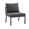 Modway Riverside Outdoor Furniture, Armless Chair, Gray Charcoal