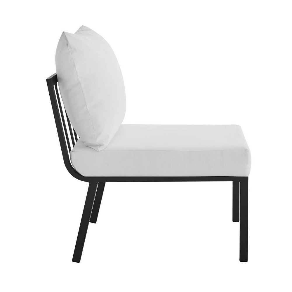 Riverside Outdoor Patio Aluminum Armless Chair by Modway| White