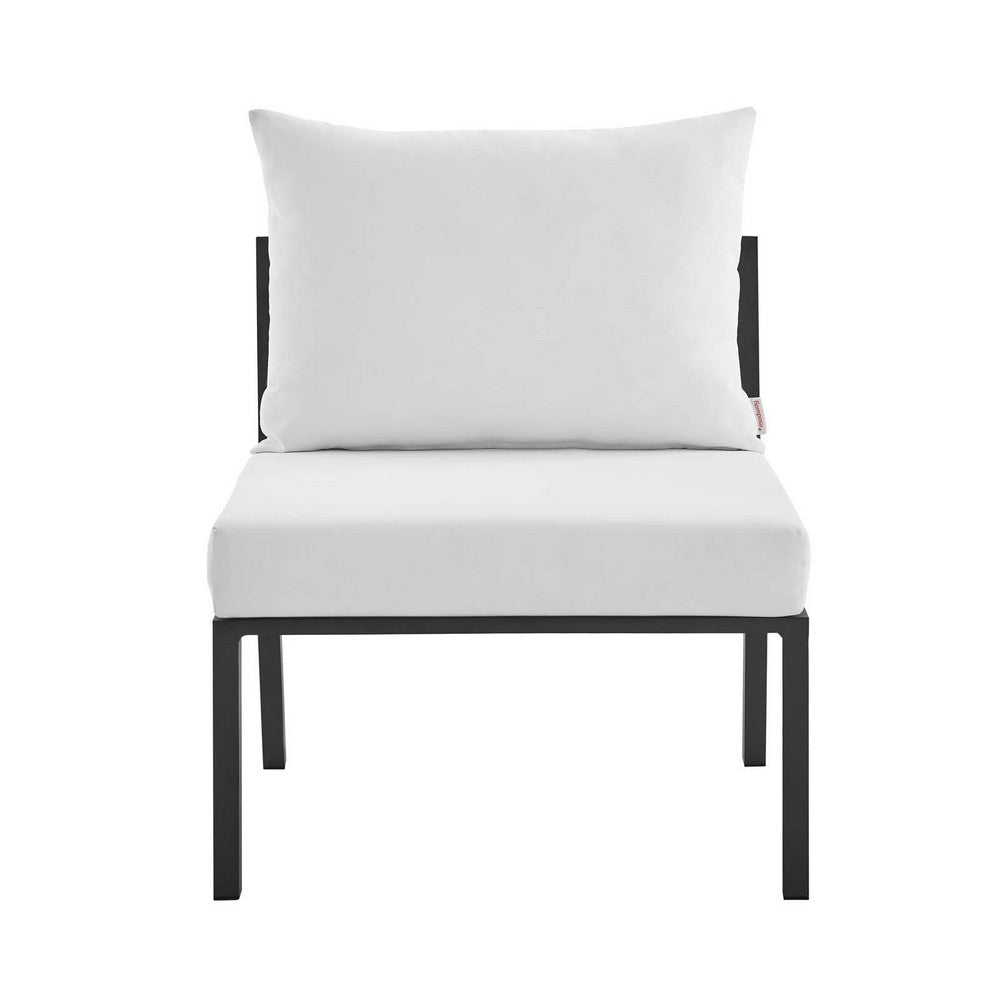 Riverside Outdoor Patio Aluminum Armless Chair by Modway| White