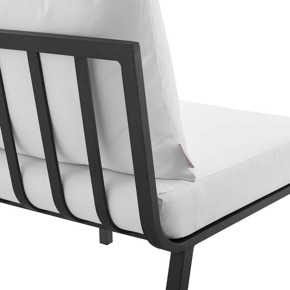 Riverside Outdoor Patio Aluminum Armless Chair by Modway| White