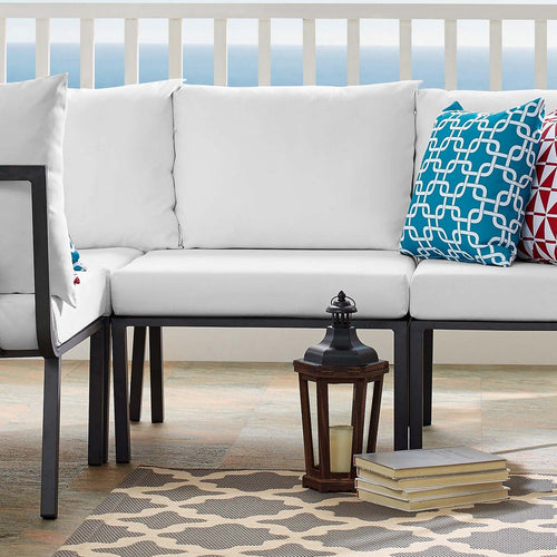 Riverside Outdoor Patio Aluminum Armless Chair by Modway| White