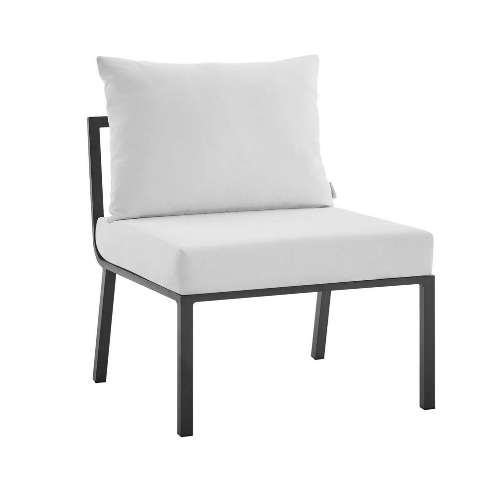 Riverside Outdoor Patio Aluminum Armless Chair by Modway| White