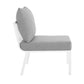 Modway EEI-3567-WHI-GRY Riverside Armless Chair White Gray 29.5 x 26.5 x 28 MDY-EEI-3567-WHI-GRY