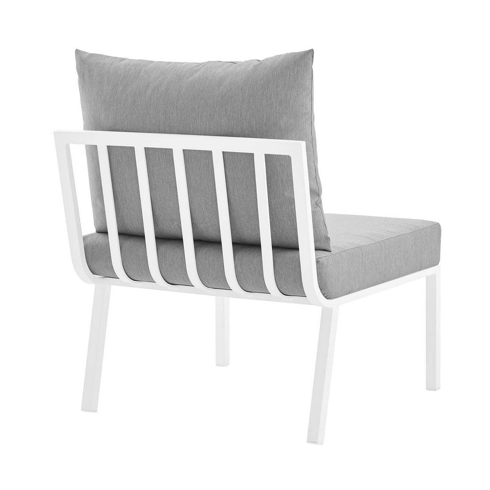 Modway EEI-3567-WHI-GRY Riverside Armless Chair White Gray 29.5 x 26.5 x 28 MDY-EEI-3567-WHI-GRY