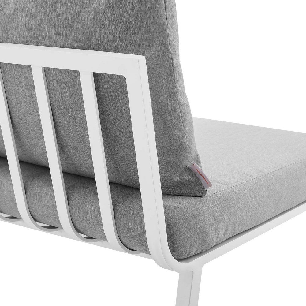 Riverside Outdoor Patio Aluminum Armless Chair by Modway| Gray