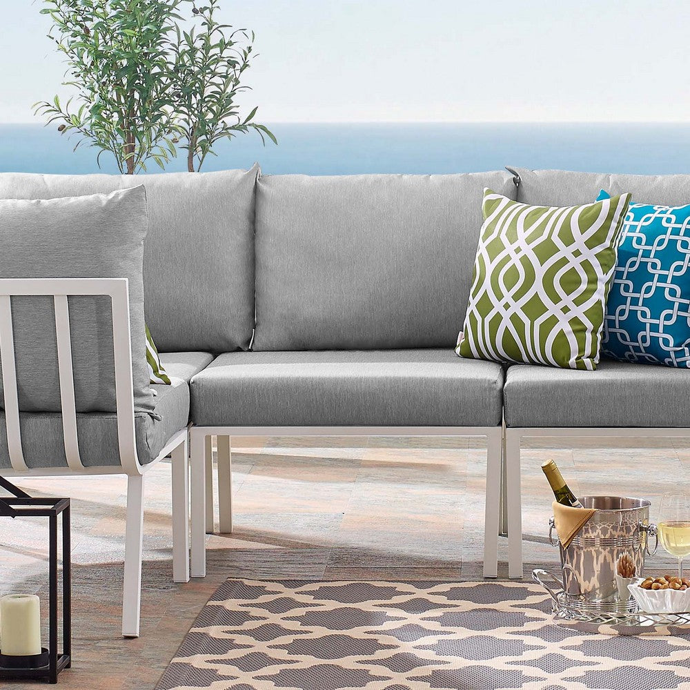Riverside Outdoor Patio Aluminum Armless Chair by Modway| Gray