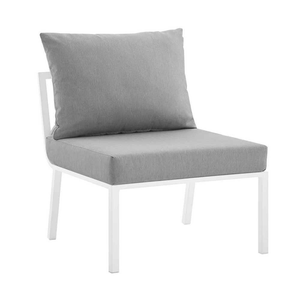 Riverside Outdoor Patio Aluminum Armless Chair by Modway| Gray