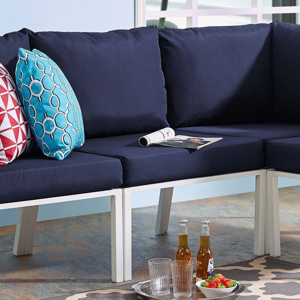 Riverside Outdoor Patio Aluminum Armless Chair by Modway| Blue