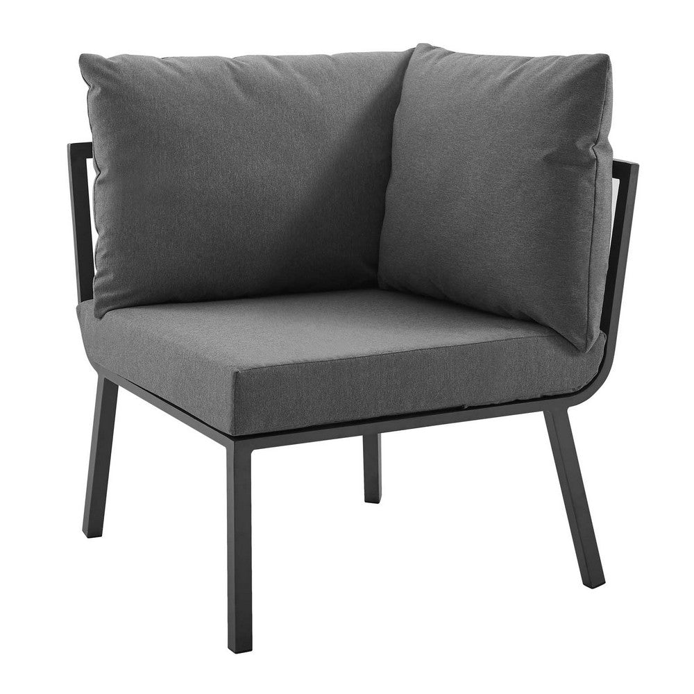 Riverside Outdoor Patio Aluminum Corner Chair by Modway| Gray