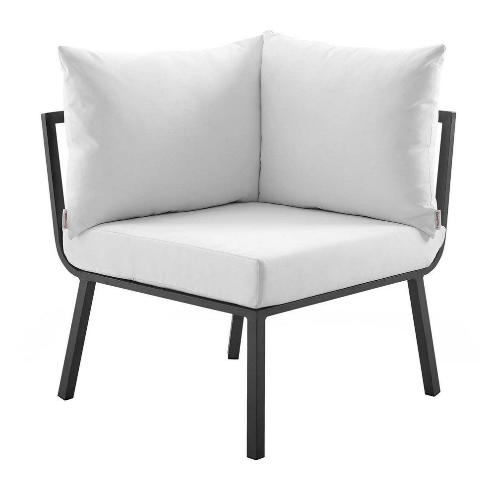 Riverside Outdoor Patio Aluminum Corner Chair by Modway| White