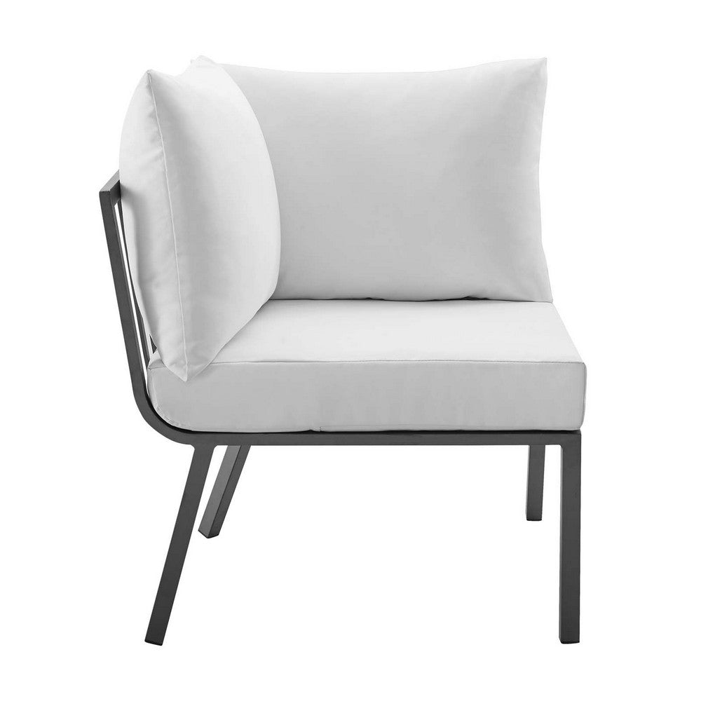 Riverside Outdoor Patio Aluminum Corner Chair by Modway| White
