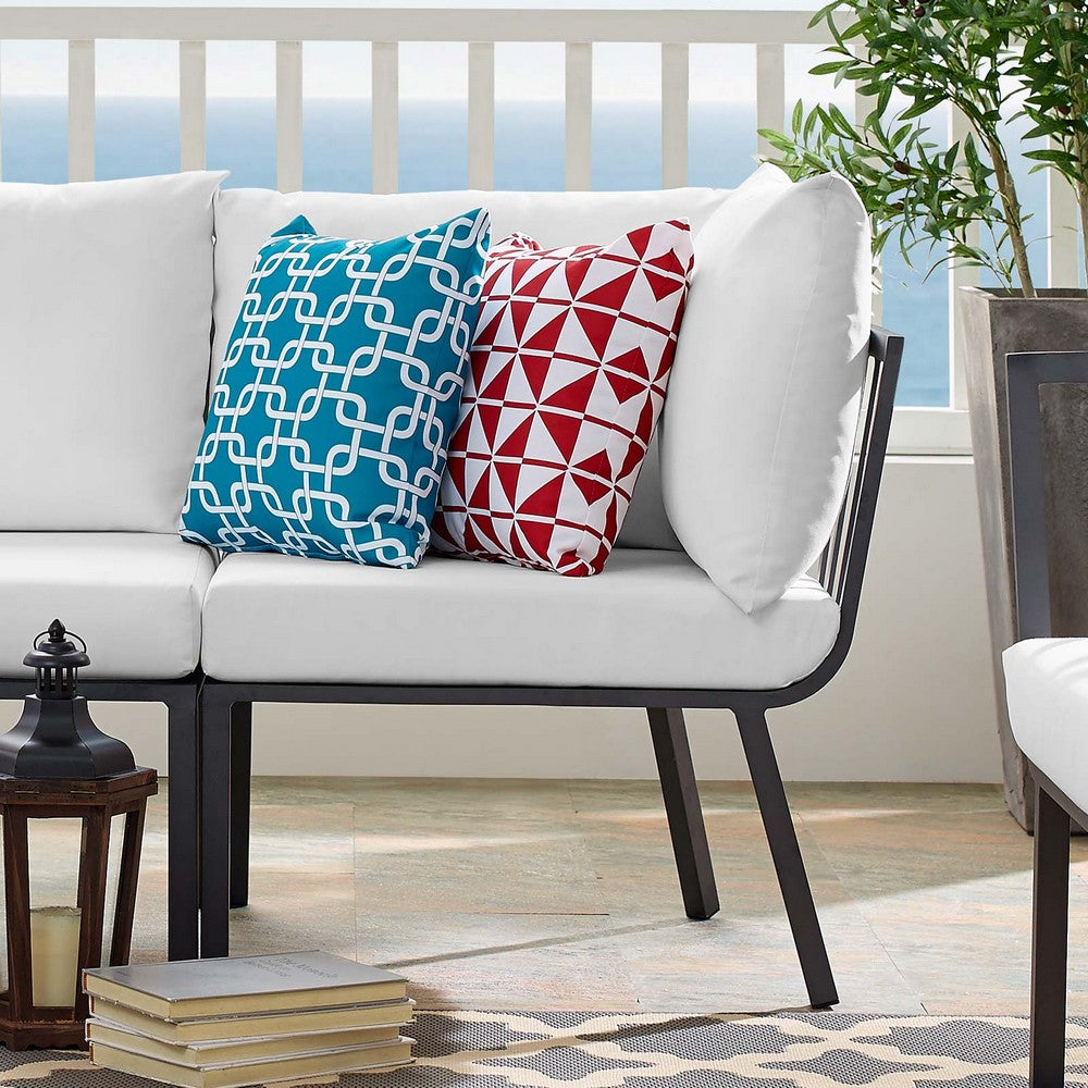 Riverside Outdoor Patio Aluminum Corner Chair by Modway| White
