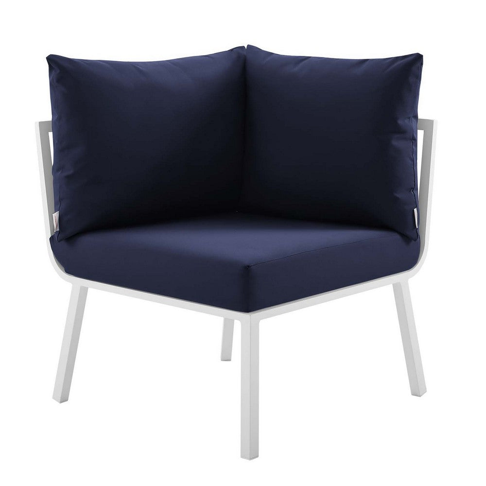 Riverside Outdoor Patio Aluminum Corner Chair by Modway| Blue