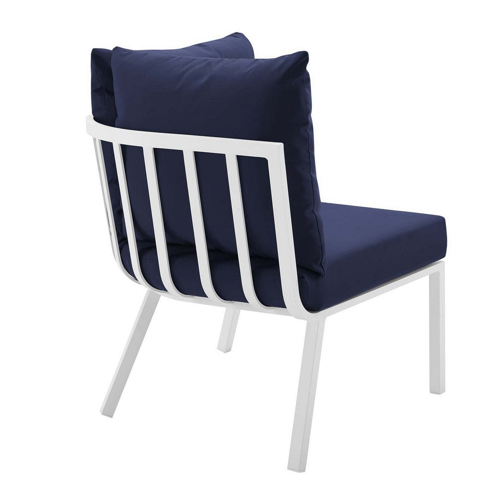 Riverside Outdoor Patio Aluminum Corner Chair by Modway| Blue
