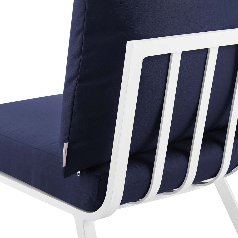Riverside Outdoor Patio Aluminum Corner Chair by Modway| Blue
