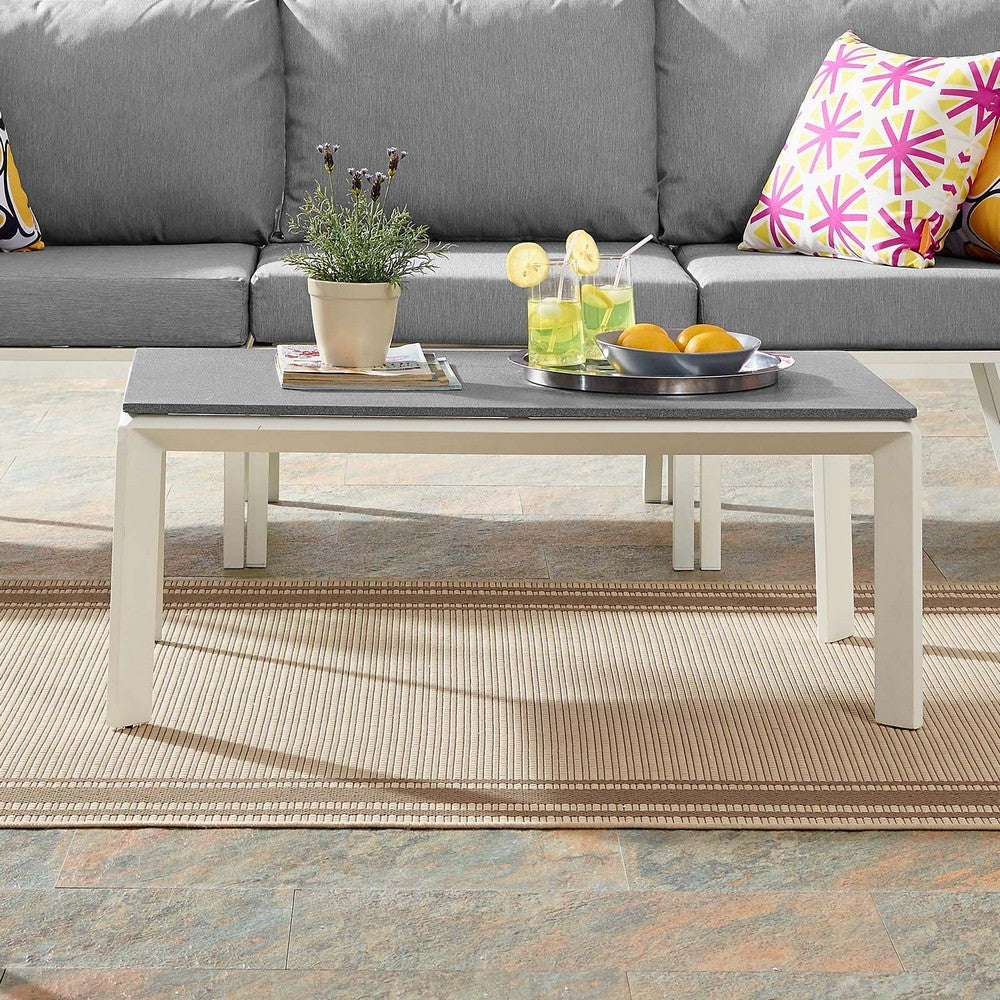 Riverside Aluminum Outdoor Patio Coffee Table by Modway| White