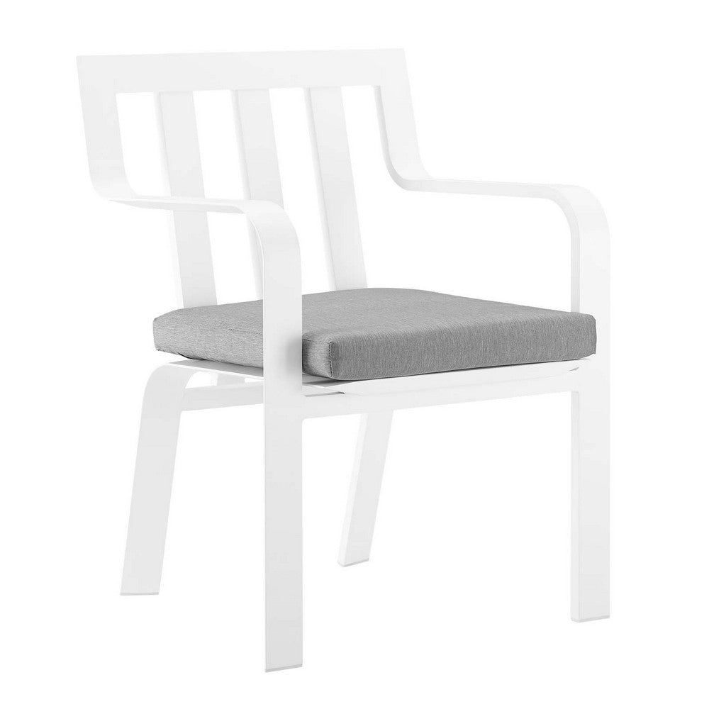 Baxley Stackable Outdoor Patio Aluminum Dining Armchair by Modway| Gray