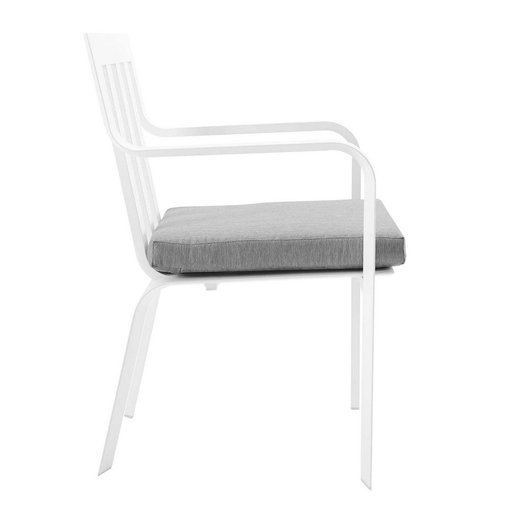 Baxley Stackable Outdoor Patio Aluminum Dining Armchair by Modway| Gray