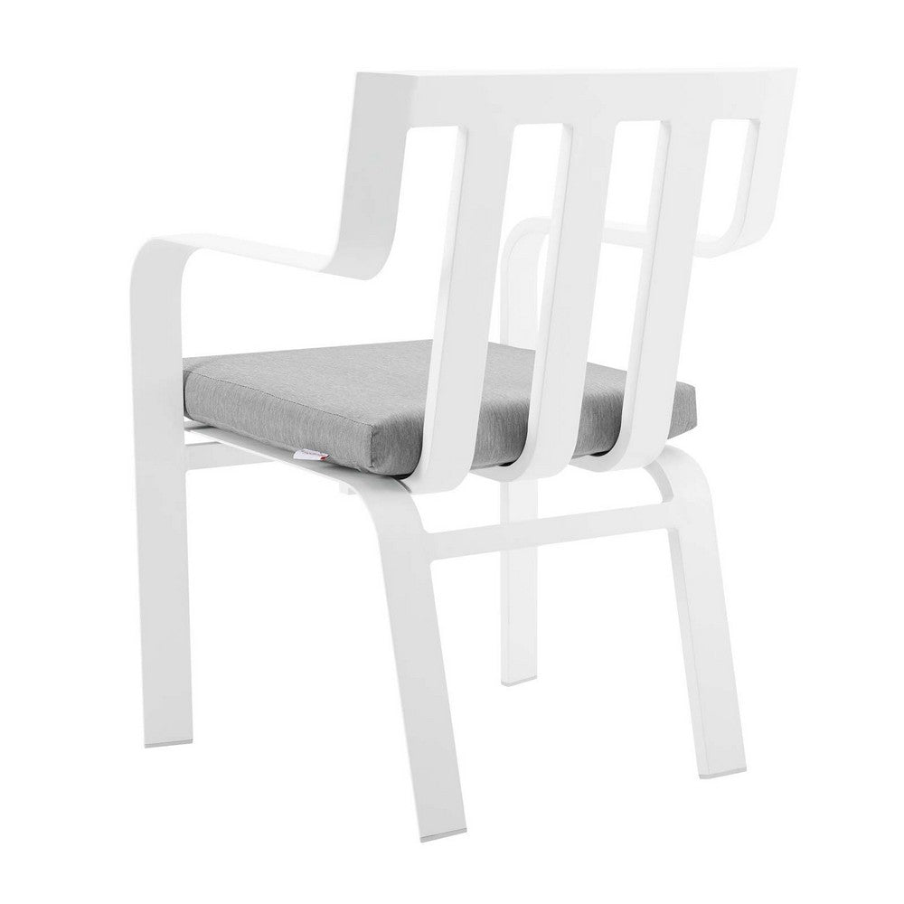 Baxley Stackable Outdoor Patio Aluminum Dining Armchair by Modway| Gray