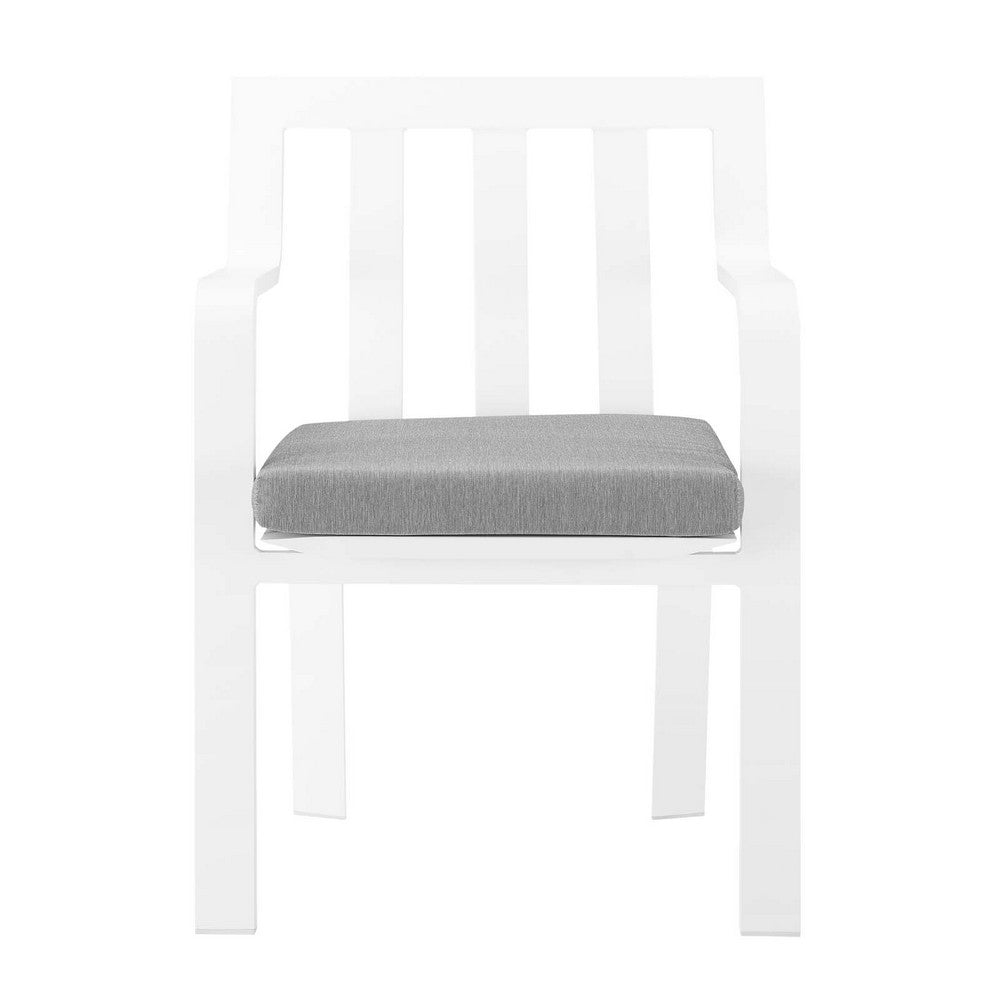 Baxley Stackable Outdoor Patio Aluminum Dining Armchair by Modway| Gray