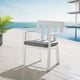 Baxley Stackable Outdoor Patio Aluminum Dining Armchair by Modway| Gray