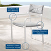 Raleigh Stackable Outdoor Patio Aluminum Dining Armchair by Modway| Gray