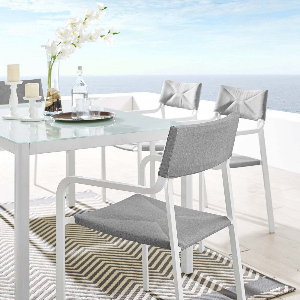 Raleigh Stackable Outdoor Patio Aluminum Dining Armchair by Modway| Gray