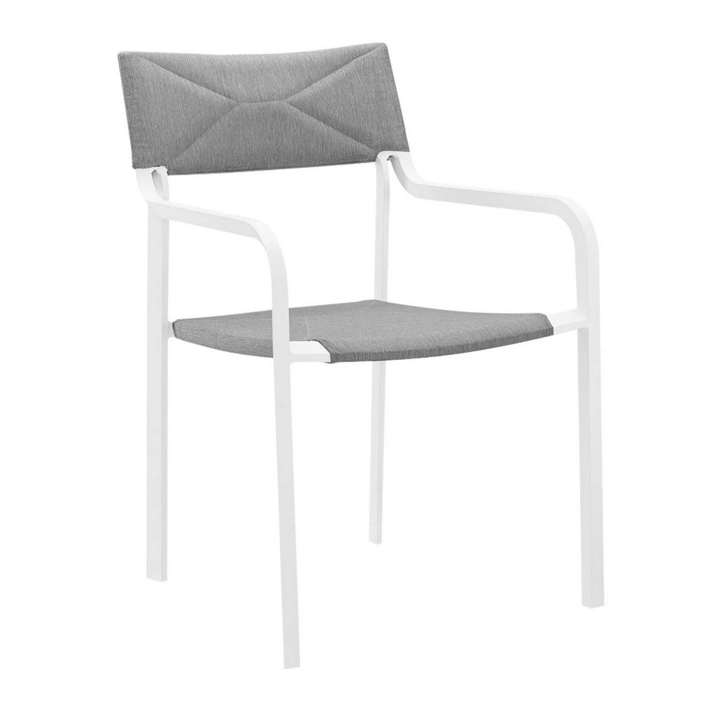 Raleigh Stackable Outdoor Patio Aluminum Dining Armchair by Modway| Gray