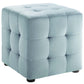 Contour Tufted Cube Performance Velvet Ottoman - No Shipping Charges MDY-EEI-3577-LBU