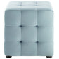 Contour Tufted Cube Performance Velvet Ottoman - No Shipping Charges MDY-EEI-3577-LBU