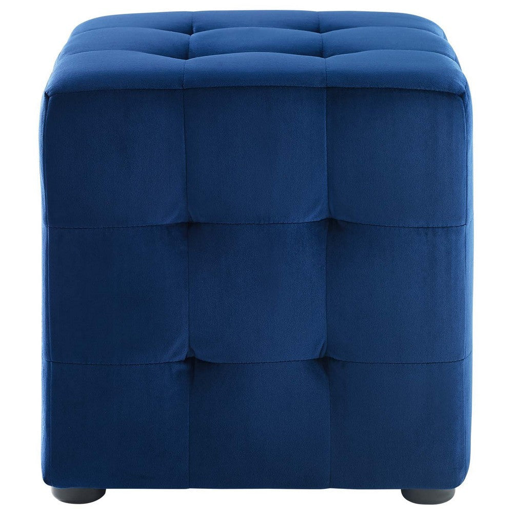 Contour Tufted Cube Performance Velvet Ottoman - No Shipping Charges MDY-EEI-3577-NAV