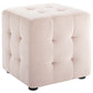 Contour Tufted Cube Performance Velvet Ottoman - No Shipping Charges